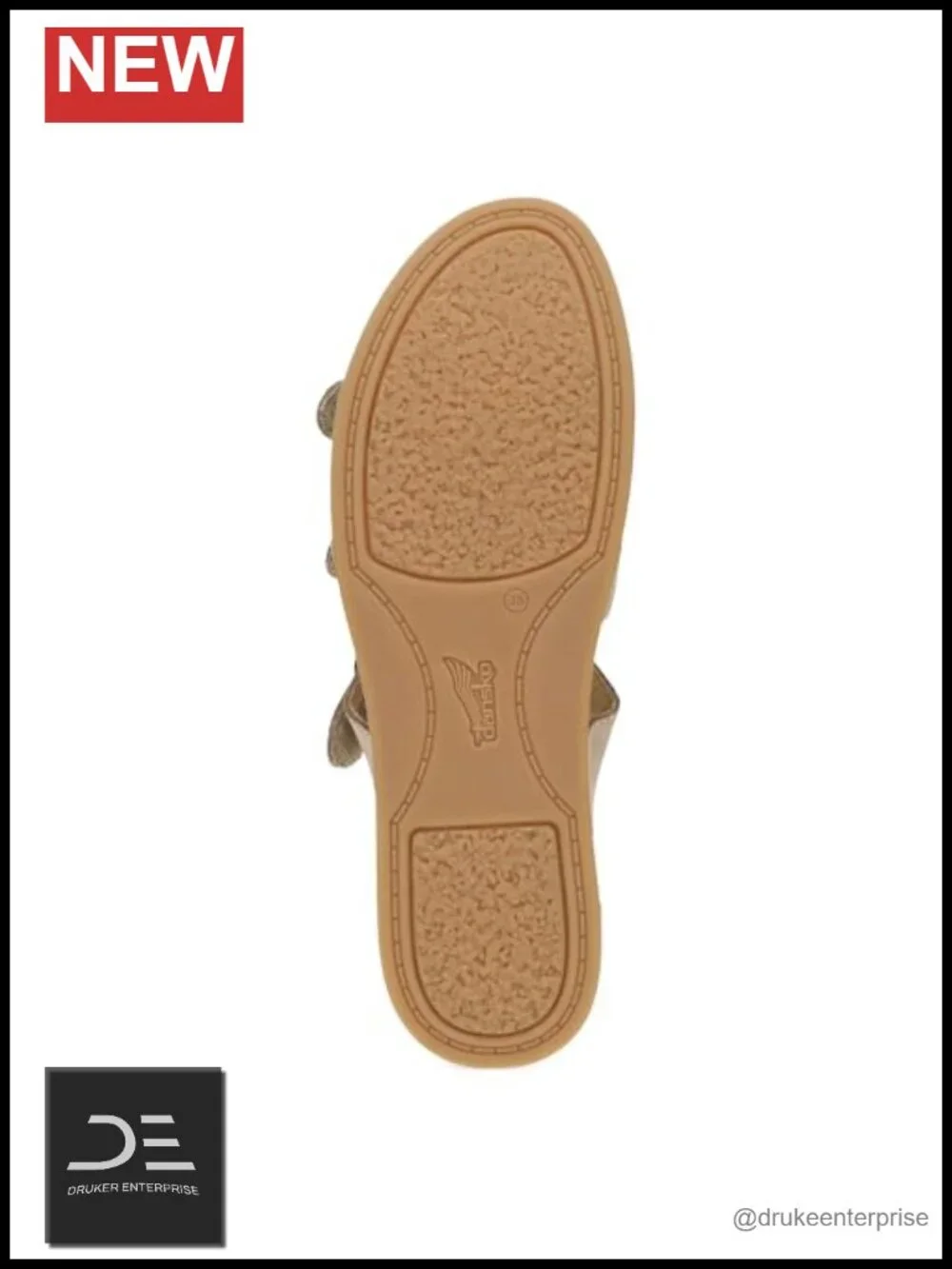 Leather Slide Sandals with Hook & Loop Closure Women's Wedge